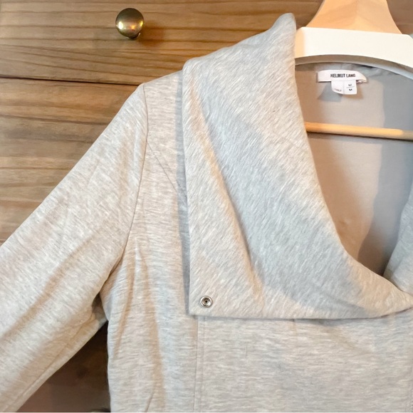 Helmut Lang Grey Modal “Villous” Knit Moto Jacket M - Picture 6 of 12